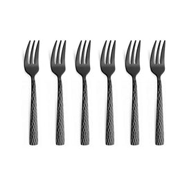 Amefa - Felicity 6 Pastry Forks - Black 6-pc set cake forks in trend box - Black Amefa