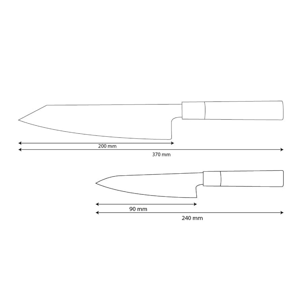 Shinrai Knives - Takumi Kaza 2-piece Damascus Knife Set - Kiritsuke + Paring Knife
