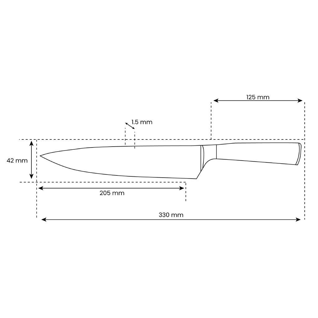 Shinrai Knives - Damascus Print Epoxy Sapphire Chef's Knife 20 cm
