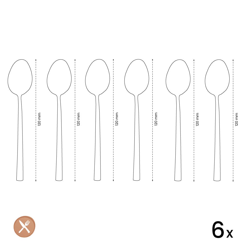 Amefa - Austin 6 Theelepels - Mat Koper Theelepels Amefa