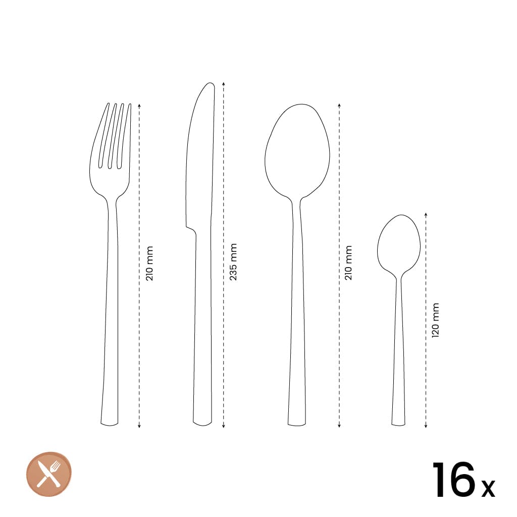 Amefa - Manille Stonewash 16-delige Bestekset - Champagne Bestekset Amefa