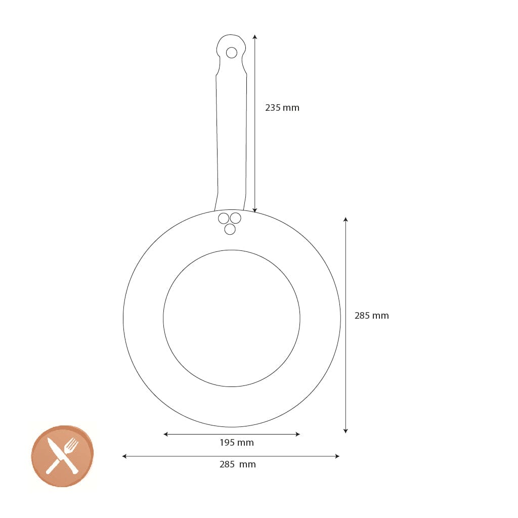 DeBuyer - Hapjespan Mineral B 28cm Hapjespan DeBuyer