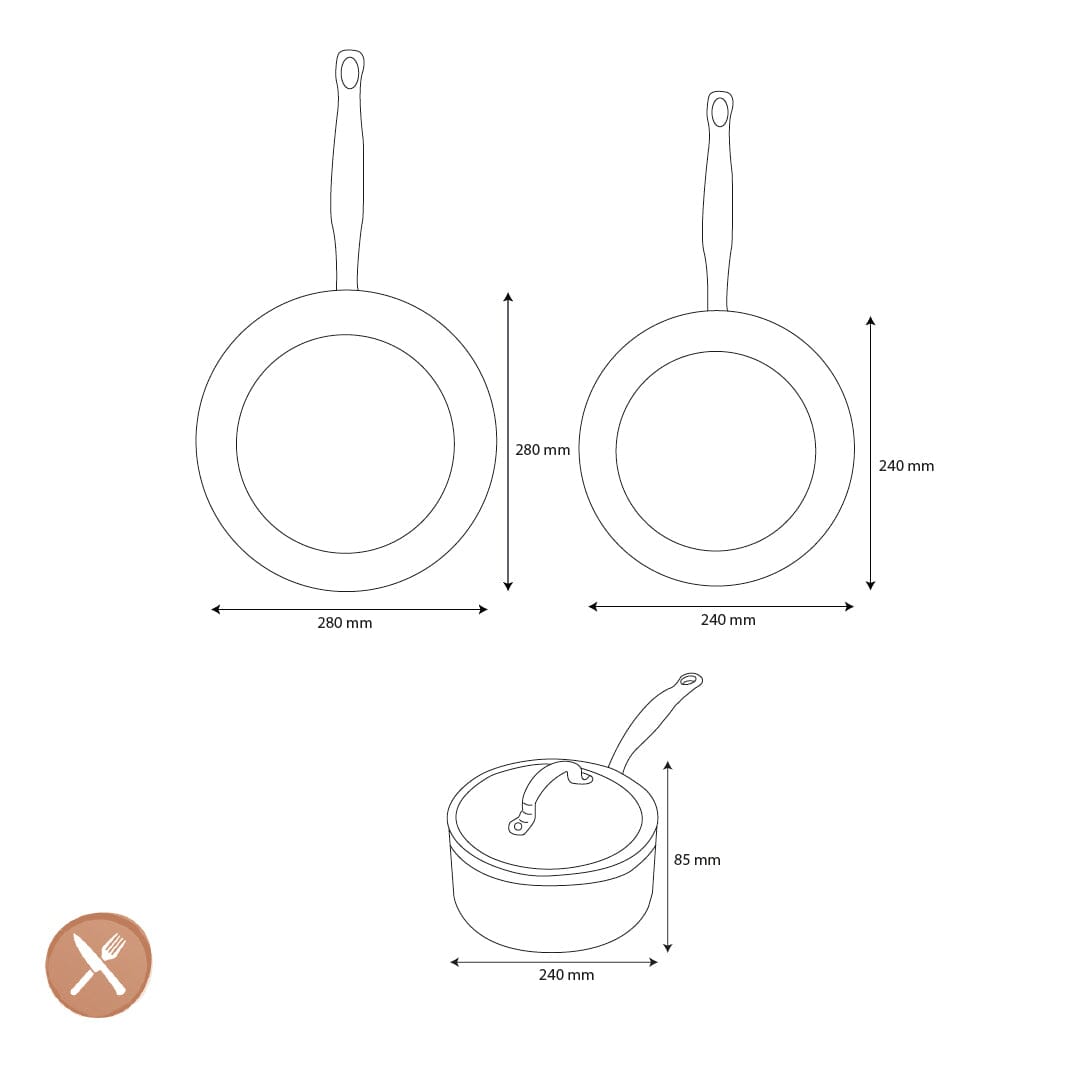 GreenPan - Barcelona Pro 4-delige Pannenset 24/24/28 cm - koekenpan + stoofpan met deksel + wokpan Pannenset GreenPan