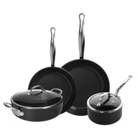 Batterie de cuisine GreenPan - Barcelona Pro XL 6 pièces (18/24/28/30 cm) : casserole avec couvercle, 2 poêles et cocotte avec couvercle.
