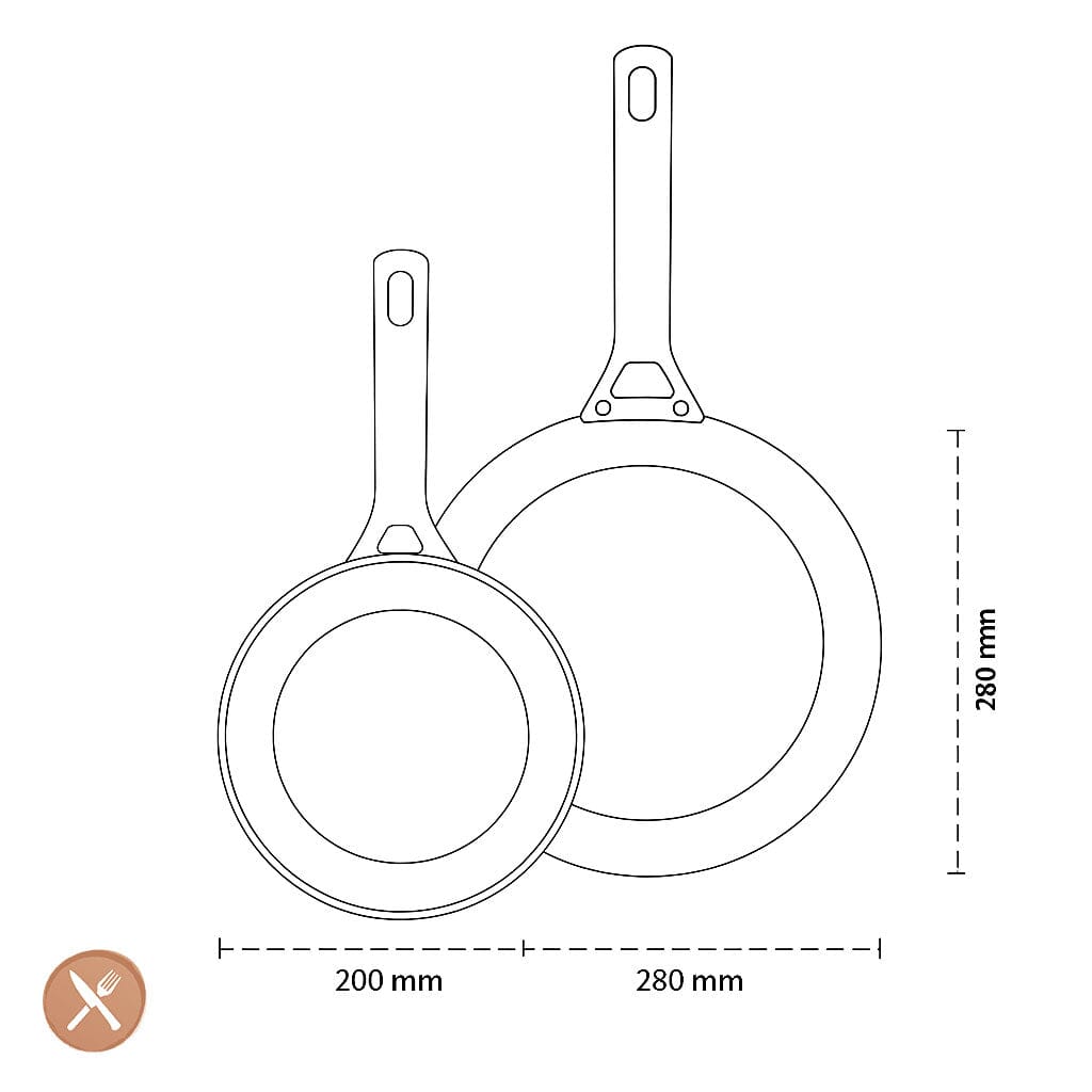 GreenPan - Padova Blush Pink 2-delige Pannenset met keramische antiaanbaklaag Pannenset GreenPan