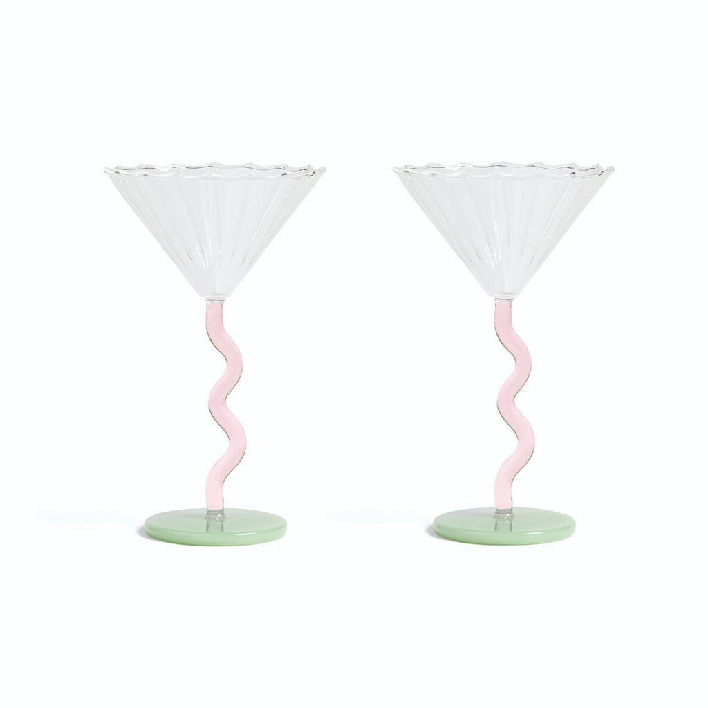 &Klevering - Coupe curve set van 2 Cocktail glazen &Klevering