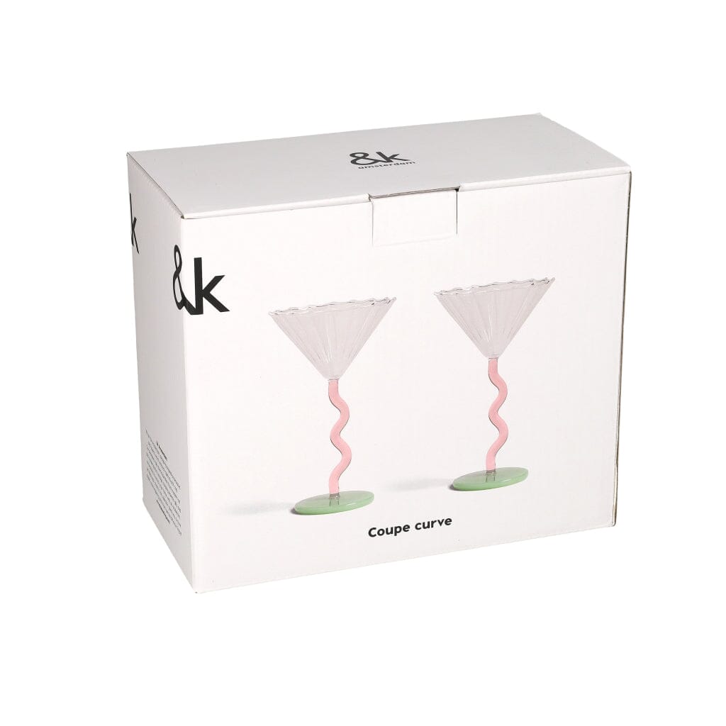 &Klevering - Coupe curve set van 2 Cocktail glazen &Klevering