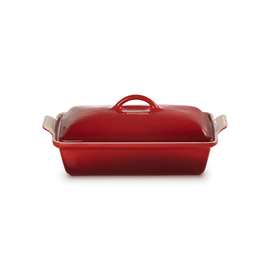 Le Creuset - Rectangular Oven Dish with Lid 33cm Cherry Red Le Creuset - Ovenschaal Rechthoekig met Deksel 33cm Kersenrood Le Creuset