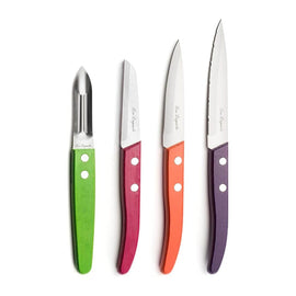 Lou Laguiole - Forest 4-piece Paring Knives Set - Wood Colored Lou Laguiole - Forest 4-delige Schilmessen set - Hout Schilmes Lou Laguiole
