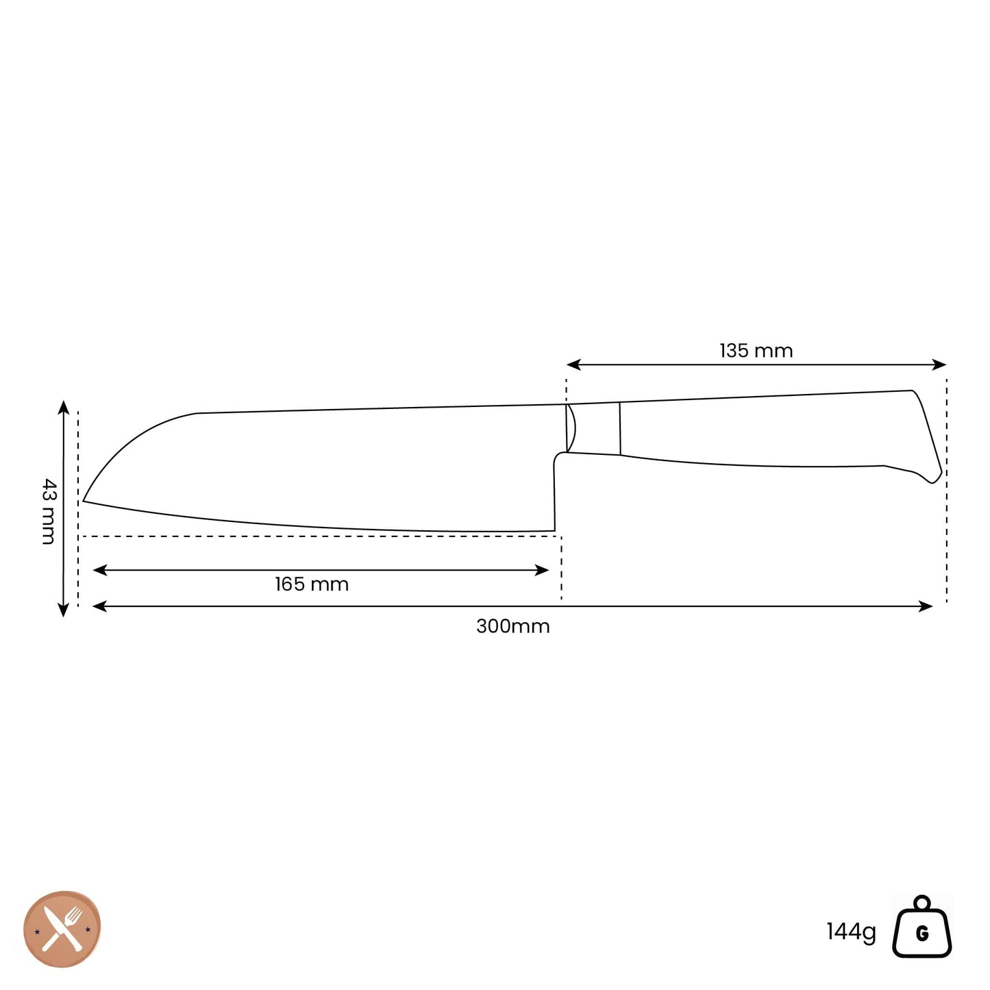 Messermeister - 16,5 cm Oliva Luxe santoku met kuiltjes Santokumes Messermeister