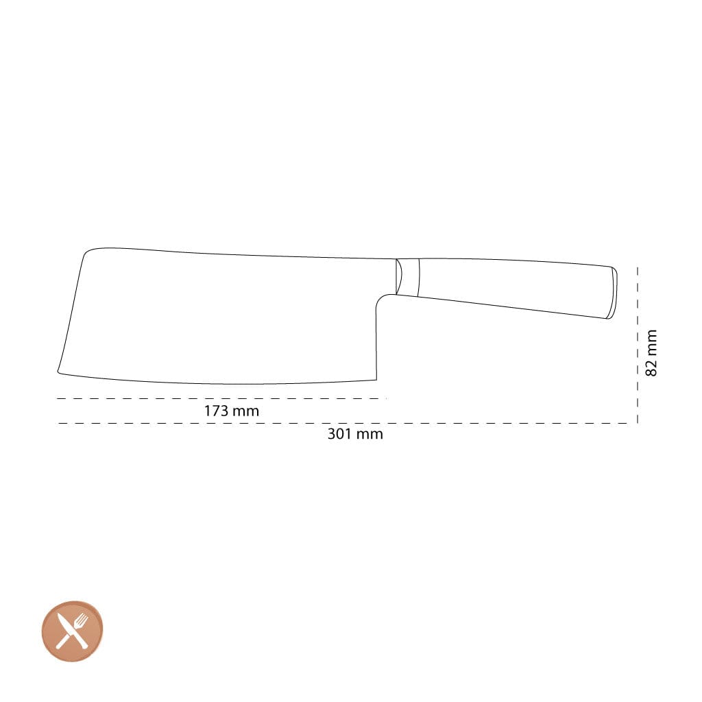 Shinrai Japan - Damascus Print Chinees Koksmes 18 cm Chinees koksmes Shinrai Japan