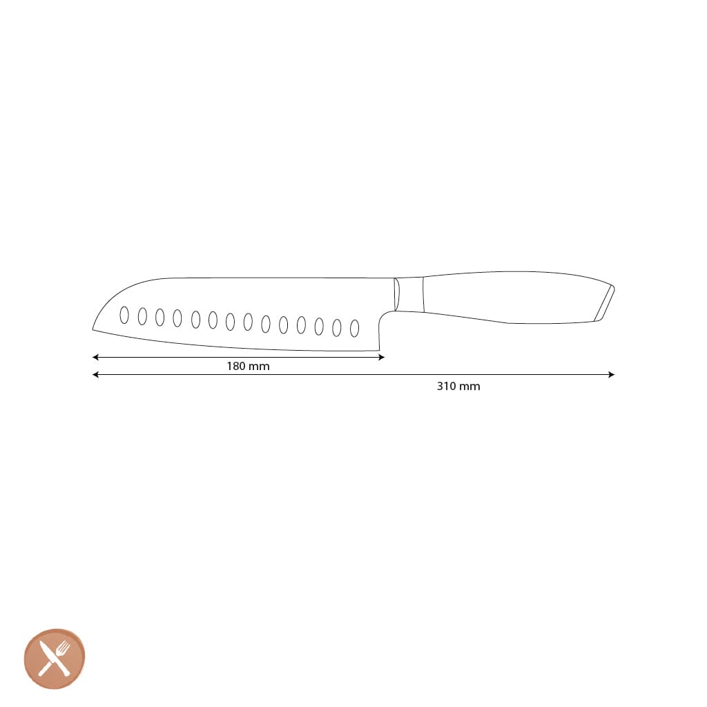 Shinrai Knives - Damast Pakka Wood Santoku 18 cm Santokumes Shinrai Knives