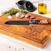 Shinrai Knives - Epoxy Sapphire 6-delige Messenset + Messenblok Cito dubbelzijdig Messenset met blok Shinrai Knives