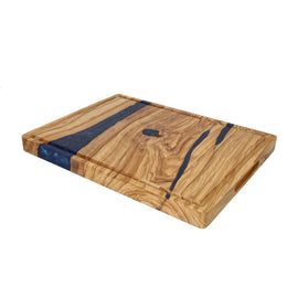 Shinrai Japan - Planche à découper époxy saphir bois d'acacia - 40 x 30 x 3 cm Bezig met laden...