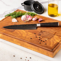 Couteaux Shinrai - Coffret de 2 couteaux Damast martelé BR - Couteau de chef + Couteau Nakiri