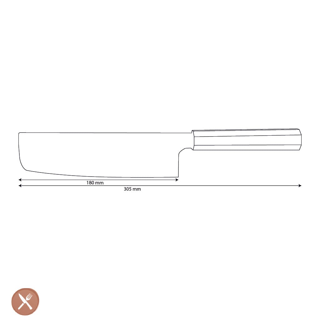 Shinrai Knives - Kigami Exclusive Damascus Nakiri mes 18 cm Nakirimes Shinrai Knives