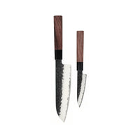 Shinrai Knives - Kurayami 2-delige Damascus Messenset - Santoku + Schilmes Messenset Shinrai Knives