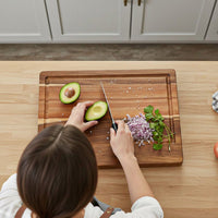 Shinrai Knives - Luxe Snijplank Acaciahout Type 1 - Bundel Houten snijplank Shinrai Knives