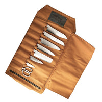Shinrai Knives - Messenrol Hoogwaardig Canvas & Leer Bruin Messenrol Shinrai Knives