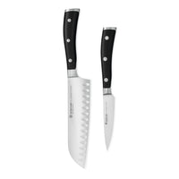 Wüsthof - Classic Ikon 2-delige Messenset - Santoku + Officemes Messenset Wusthof