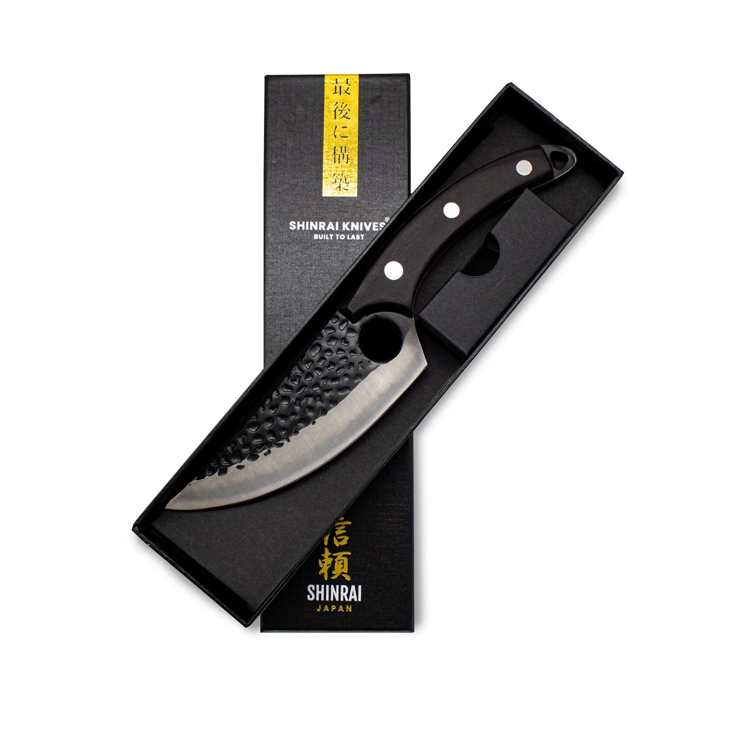 Hammered RVS Gladiator Series - Universeel Koksmes met holster Shinrai Japan
