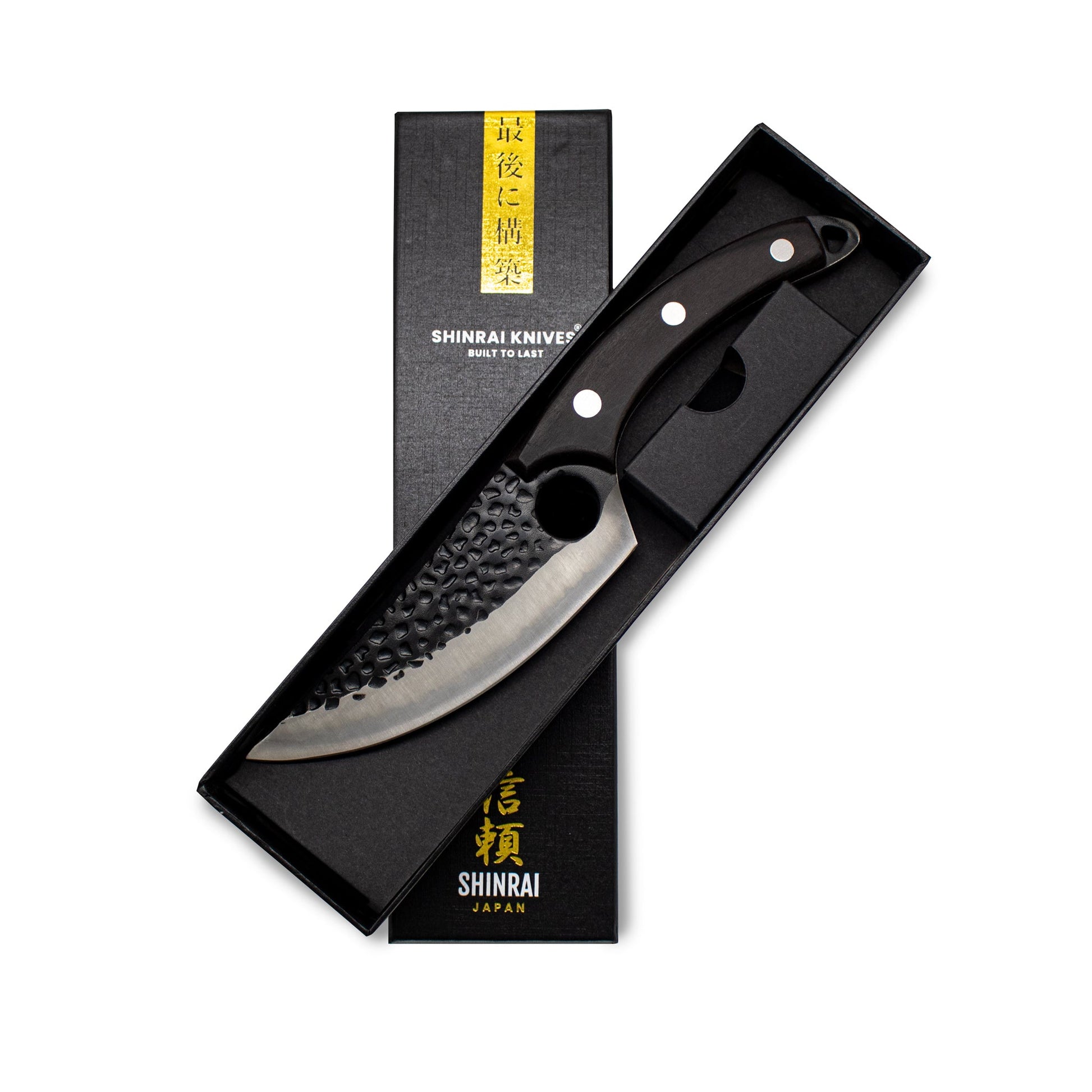 Hammered RVS Gladiator Series - Universeel Koksmes met holster Shinrai Japan