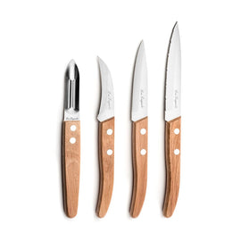 Lou laguiole - Forest 4-piece peeling knife set - Wood Lou laguiole - Forest 4-delige schilmessen set - Hout Lou Laguiole
