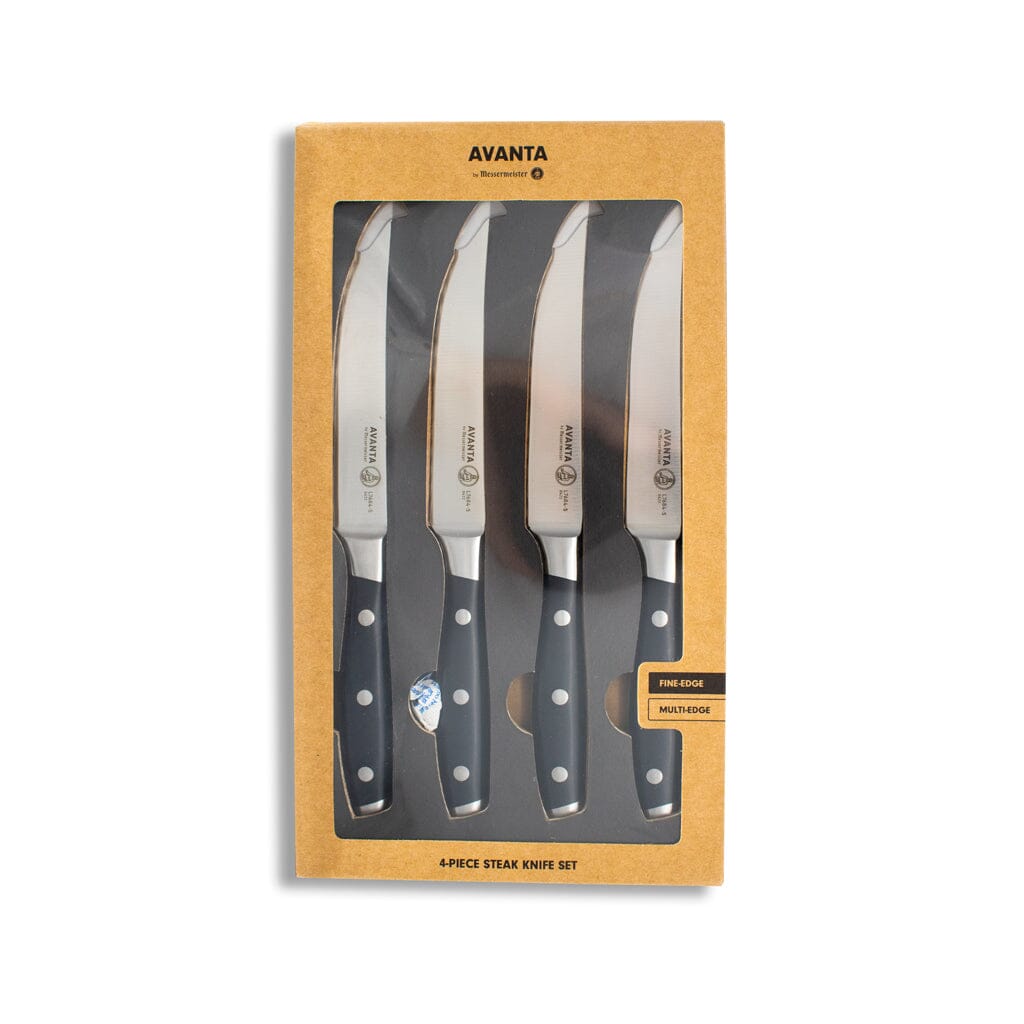 Messermeister - Avanta 4-delige zwarte steak messenset Messermeister
