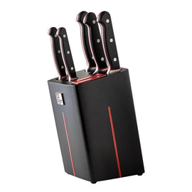 Richardson Sheffield - Velocity 5-Piece Knife Set with Block and Knife Sharpener - Black Richardson Cheffield - Velocity 5 pc knife block with sharpener - black Messenset met blok Richardson Sheffield