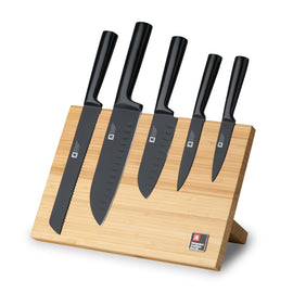 Richardson Sheffield - Nox 5-Piece Knife Set with Magnetic Knife Block - Bamboo Richardson Sheffield - NOX 5 pc magnetic knife block - bamboo Messenset met blok Richardson Sheffield