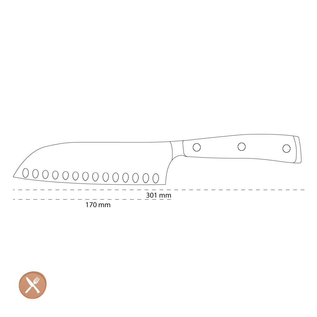 Wusthof - Classic Ikon Santoku with dimples 17 cm