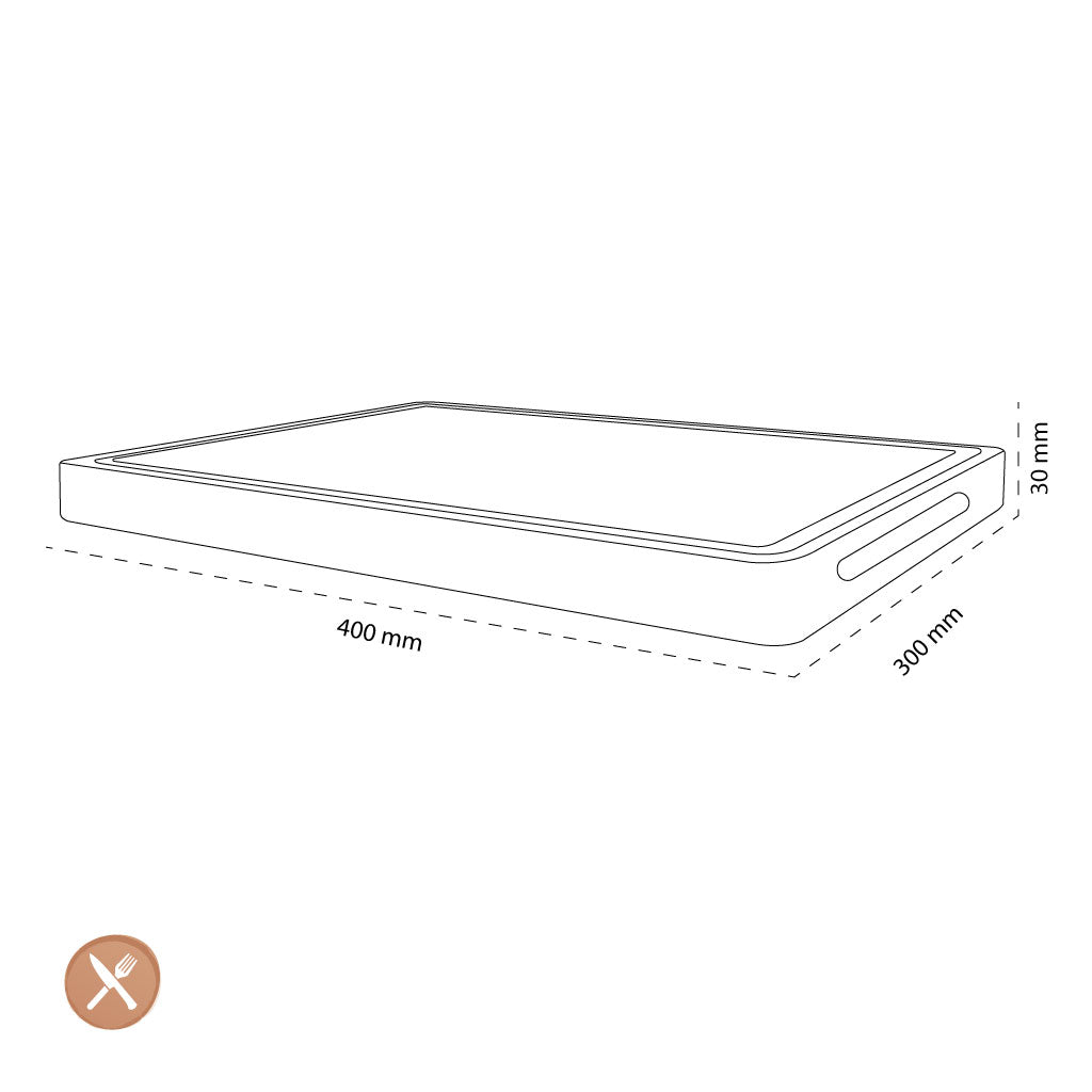 Shinrai Japan - Planche à découper époxy onyx bois d&#39;acacia - 40 x 30 x 3 cm