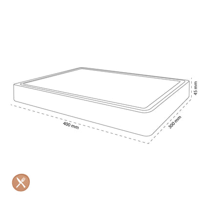 Shinrai Japan - Planche à découper d&#39;échecs en bois d&#39;acacia - 40 x 30 x 4,5 cm