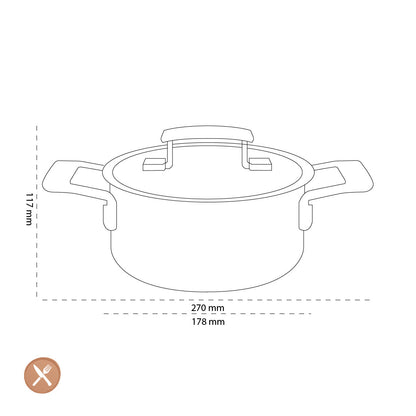 Demeyere - Industry 5 Cooking pan with lid 16 cm