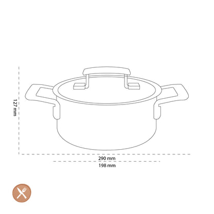 Demeyere - Industry 5 Cooking pan with lid 18 cm