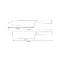 Shinrai Knives - Hammered Damask BR 2-piece Knife Set - Chef's Knife + Nakiri