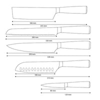 Couteaux Shinrai - Ensemble de 5 couteaux en résine époxy et onyx imprimé Damas - Couteau de chef, couteau à pain, couteau Nakiri, couteau Santoku et couteau d'office