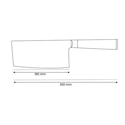 Shinrai Knives - Couteau de chef chinois Damask BR - 18 cm