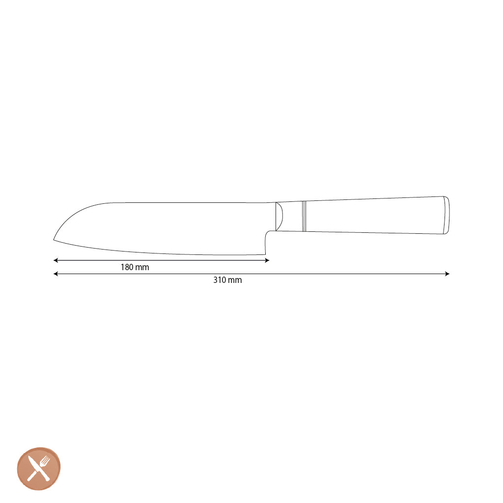 Shinrai Japon - Couteau Santoku Epoxy Onyx Damas 18 cm