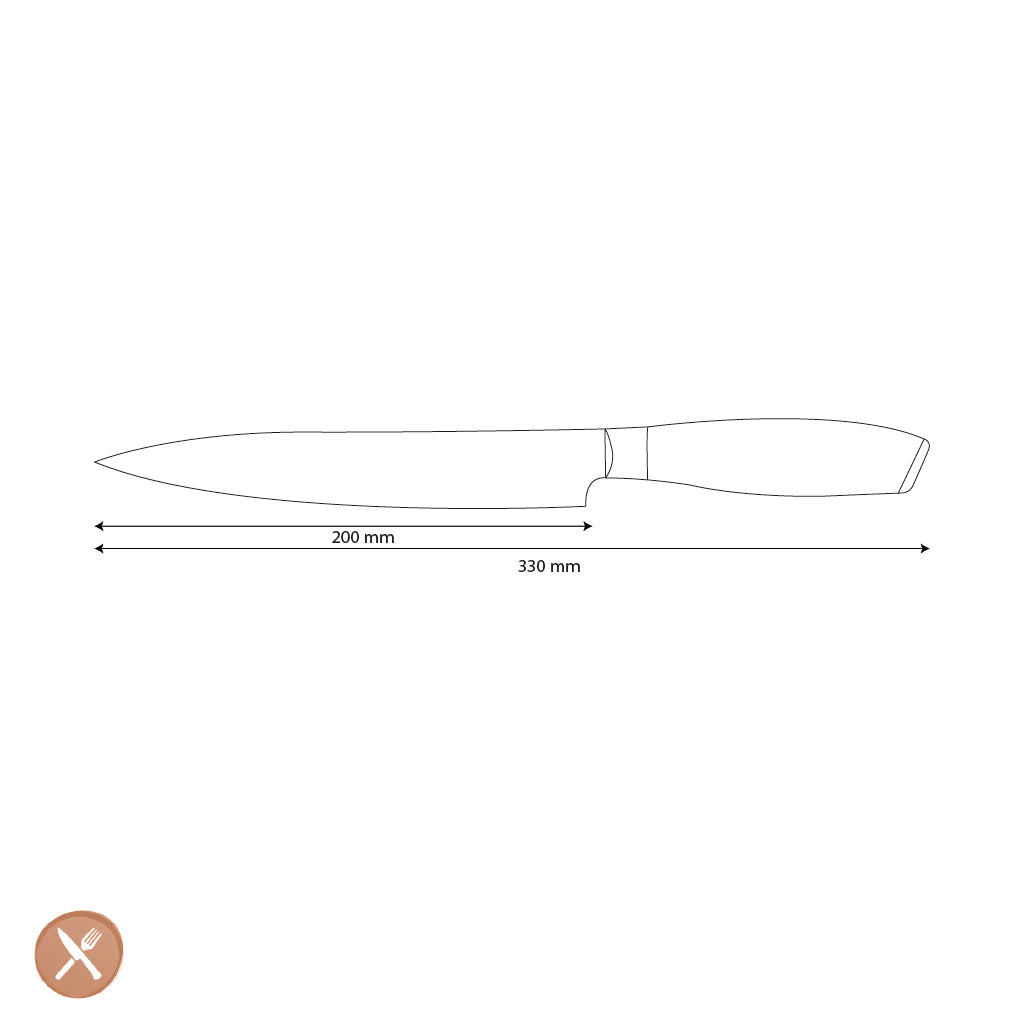 Shinrai Knives - Damast Pakka Wood Carving Knife 20 cm
