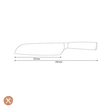 Santoku en acier inoxydable martelé 13 cm