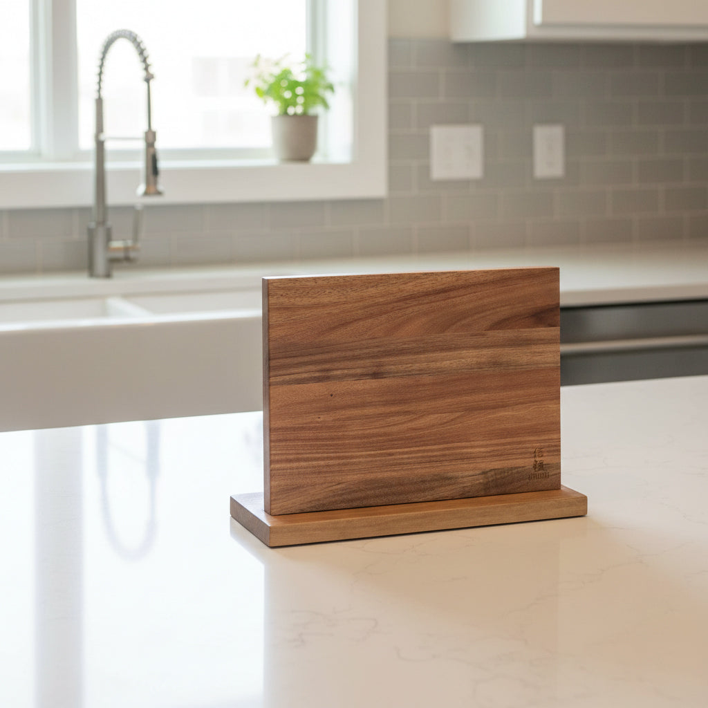 Shinrai Knives - Magnetic Knife Block Double Sided - Acacia Wood