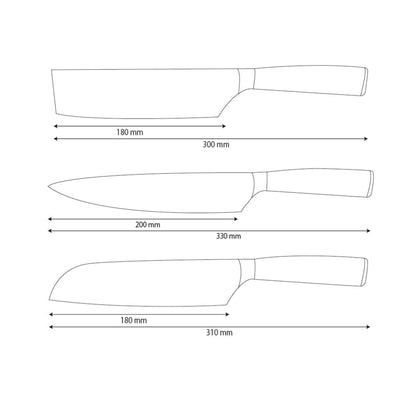 Shinrai Knives - Hammered Stainless Steel - 3-piece Knife Set