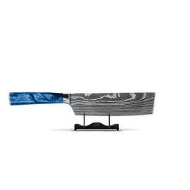 Shinrai Knives - Damascus Print Epoxy Sapphire Nakiri knife 18 cm