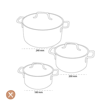 Demeyere - Apollo 7 Cooking pan set 3-piece