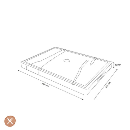 Shinrai Knives - Epoxy Onyx Cutting Board Olive Wood - 40 x 30 x 3 cm