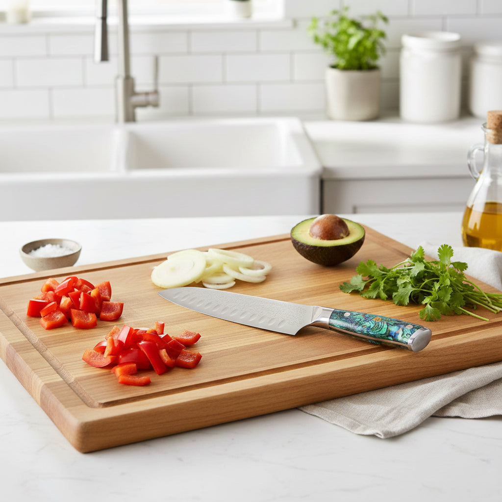 Couteau Santoku Damas Mother of Pearl Jewels 18 cm