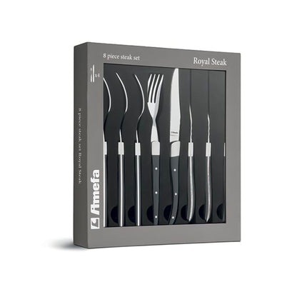 Amefa - 8-pcs Steak Set black in magnet box Steakmessen Amefa 