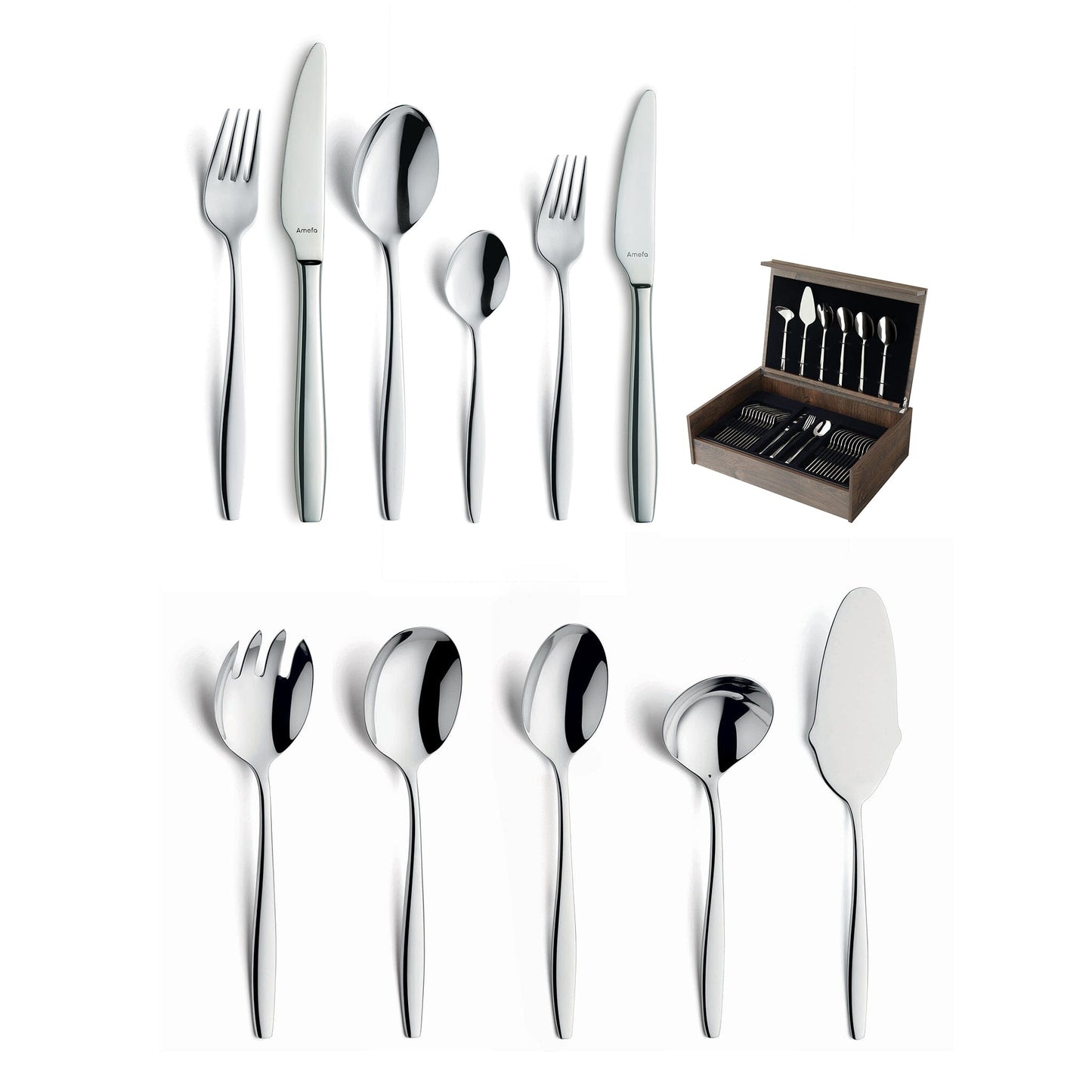 Amefa - Florence 24-delige Bestekset 6 Personen Hoogglans - in luxe kist Bestekset Amefa 