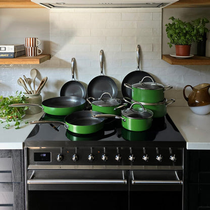 Cook & Pan - Honey Go Green Steelpan 18 cm met glazen deksel Cook & Pan 